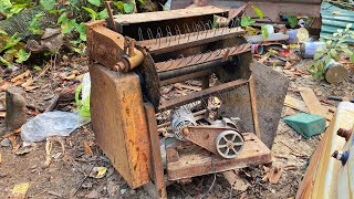 1950s Rusty Manual Rice Thresher Machine Restoration // How to Make Unique Rice Thresher at home