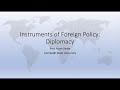 Diplomatic Tools of Foreign Policy