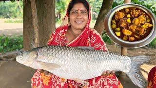 এই স্বাদের ভাগ নেই || মায়ের হাতে নদীর বিশাল সাইজের গ্লাস কার্প মাছের ওলকপি দিয়ে পাতলা ঝোল ||