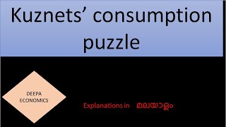 Kuznets consumption Puzzle #malayalam