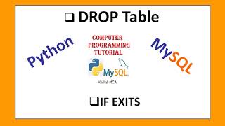 #MySQL : DROP TABLE in MySQL and IF EXISTS || Python - MySQL Connection