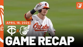 Twins vs. Orioles Game Recap (4/16/24) | MLB Highlights | Baltimore Orioles