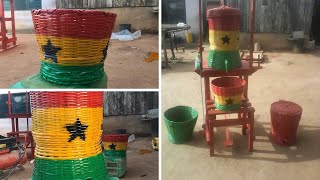 AMAZING LOCALLY-MADE VERONICA BUCKET WITH BAMBOO CANES from GHANA