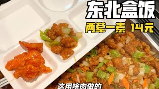 在东北14元两荤一素的盒饭，你们感觉值不值？【咪西裴裴】