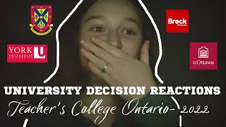 TEACHER'S COLLEGE DECISION REACTIONS! (UOttawa, Brock U, York U, and Queens U)