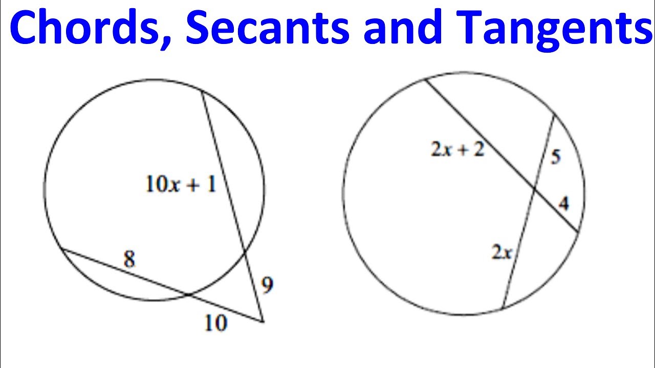 Tangents Secants And Chords Worksheet