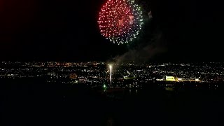 宜野湾はごろも祭りの花火をドローンで空撮