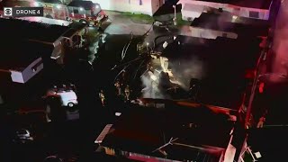 Large fire tears through Hallandale Beach mobile home park