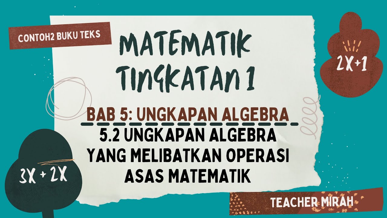 F1 BAB 5 Ungkapan Algebra | 5.2 Ungkapan Algebra Yang Melibatkan ...