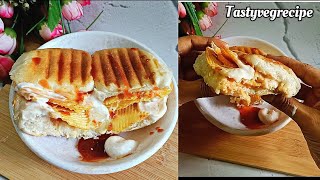 Cheesy lays pav | Street style crispy wafer masala pav recipe | easy snacks recipe