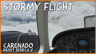 STORMS, IMC, and an Instrument Approach? | Carenado PA34T Seneca V | MSFS | FSEconomy