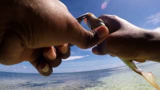 Shore cast fishing in Maldives