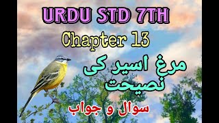 URDU | Std.7th | Chapter13- MURG ASIR KI NASIHAT | Sawal Jawab | @SmartOnlineSchool