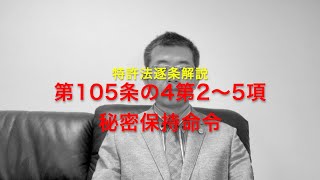 特許法逐条解説 第105条の4第2〜5項 秘密保持命令