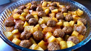 GIVE IT TO THE OVEN IN 15 MINUTES !! (Baked Meatballs Potatoes Recipe) (Practical Recipes)