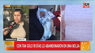 Abandonaron a un bebé dentro de una bolsa en Lomas de Zamora I A24