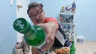 소주원샷 908병 909병째 머리묶고 통닭괴롭히기ㅠㅠ.                                     (Soju Mukbang bottle first shot)