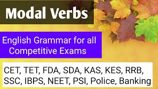 Modal Verbs | Part1 | English Grammar | For all competitive Exams