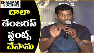 Vishal about his Dangerous Stunts in Detective Movie Making || Shalimar Film Express