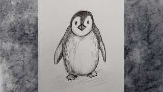 How to Draw Penguin with Pencil / Easy Beginners Tutorial