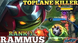 RAMMUS TOPLANE MVP PLAY! FULL REFLECT TANK BUILD- TOP 3 GLOBAL RAMMUS BY Vãi Chu Bin - WILD RIFT