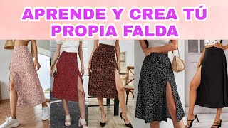 DIY COMO HACER UNA FALDA LARGA CON ABERTURA EN PIERNA PATRÓN PARA CUALQUIER TALLA