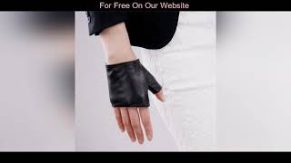 ✅ Best Genuine Leather Gloves Ultra-Thin Pure Sheepskin Black Half Fingerless Ultra-Short Gloves Dr