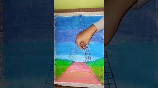 ( EIFFEL TOWER) drawing oil pastel scenery drawing ##draw with yash###### #drawing