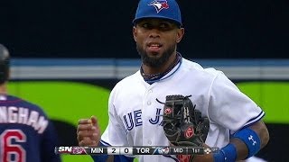 MIN@TOR: Blue Jays turn a double play to end the 1st