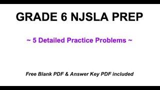 NJSLA Grade 6 Review / Test Prep [5 Detailed Practice Problems]