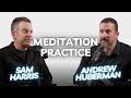 Dr  Andrew Huberman with Sam Harris: Meditation Practice | HLE