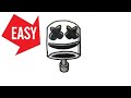 How to draw Fortnite【Marshy Smasher】New Marshmello Pickaxe|Easy & Cute drawing
