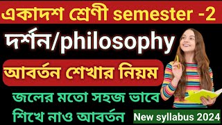 আবর্তন করার নিয়ম।। আবর্তন শেখার নিয়ম।।Class 11 semester-2 philosophy।। আবর্তন ও বিবর্তন।