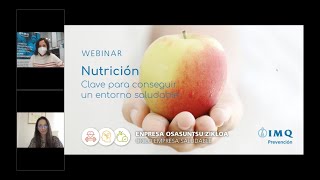 Webinar 'Nutrición: Clave para conseguir un entorno saludable'