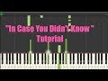 Brett Young- In Case You Didn't Know (Piano Tutorial) w/Sheet Music