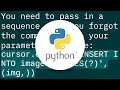 sqlite3.ProgrammingError: Incorrect number of bindings supplied. The current statement uses 1, and t