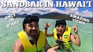 STAND in the Middle of the PACIFIC OCEAN in OAHU,HAWAII  at the KANEOHE SANDBAR