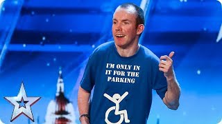 Lost Voice Guy has the audience ROARING with unique comedy routine | Auditions | BGT 2018