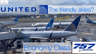 UNITED AIRLINES BOEING 757-200 Economy Class - OLD AIRCRAFT BUT FRIENDLY SKIES