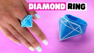 Origami DIAMOND RING from 1 sheet of paper NO GLUE [easy origami ring]