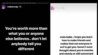 Malu Trevejo And Loren Beech Instagram Stories Beef