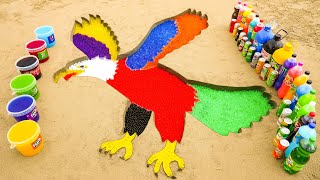 Experiment: How to make Rainbow Bald Eagle with Orbeez, Big Coca Cola, Mtn Dew, Fanta vs Mentos