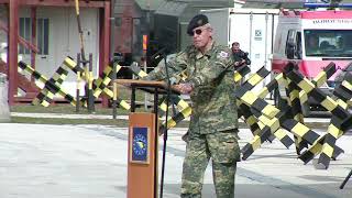 EUFOR Major General Anton Wessely welcomes Josep Borrell to Camp Butmir of EUFOR ALTHEA