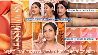 Maybelline Sunkisser Highlighter + Blush Swatches \u0026 Review || Watch before you buy