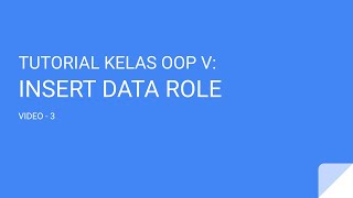 3. Insert data baru role