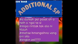 ADDITIONAL SP||BUNG 2 NA||ZIAKTU:PIANI THLAUHTHANG