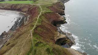 Filey Brigg by Drone 4K. North Yorkshire