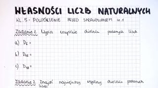 Własności liczb naturalnych - klasa 5 - GWO - Matematyka z plusem - sprawdzian