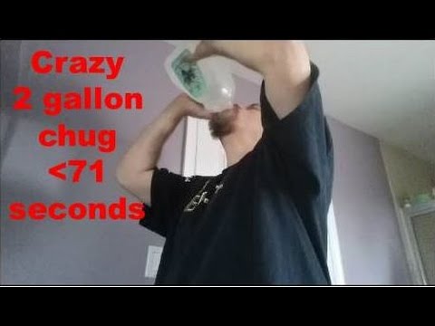 World Record 2 gallon water chug in 70.7 seconds World Record 2 gallon water chug in 70.7 seconds