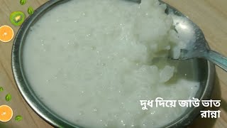 দুধ দিয়ে জাউ ভাত রান্না/আতপ চালের জাউ ভাত/jau vat recipe/ইফতারে রাখুন সিম্পল জাউ ভাত